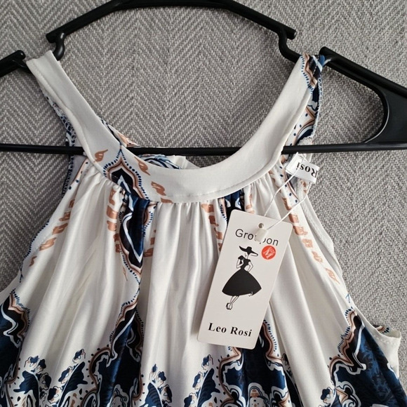 Leo Rosi Women's Sleeveless Boho Halter Dress Size M NWT Y2K Gypsy Bohemian - Picture 3 of 12